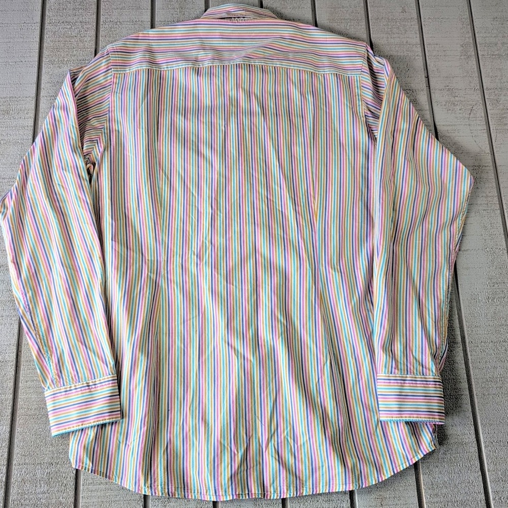 Eton Dress Shirt Mens Large 16 41 Multicolor Striped 100% Cotton Button Down L/S - Picture 8 of 8